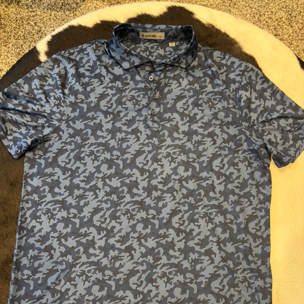 GFore short sleeve camoflague golf shirt size XXL